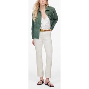 NWT Madewell Mid‎ Rise Kick Out White Jeans, Sz 32